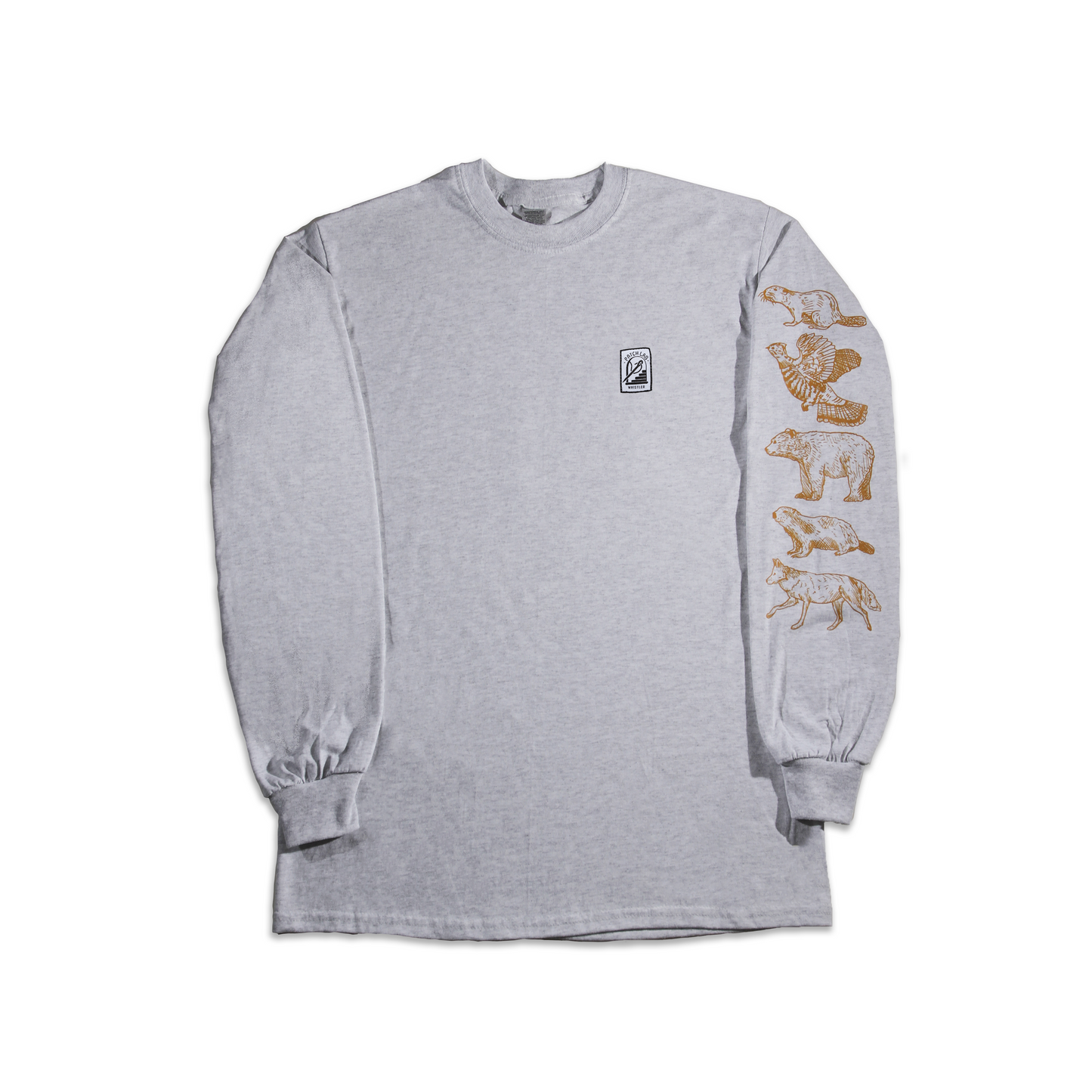 B.C Animals | Long Sleeve Cotton T-Shirt with Wildlife Print Design Sleeve