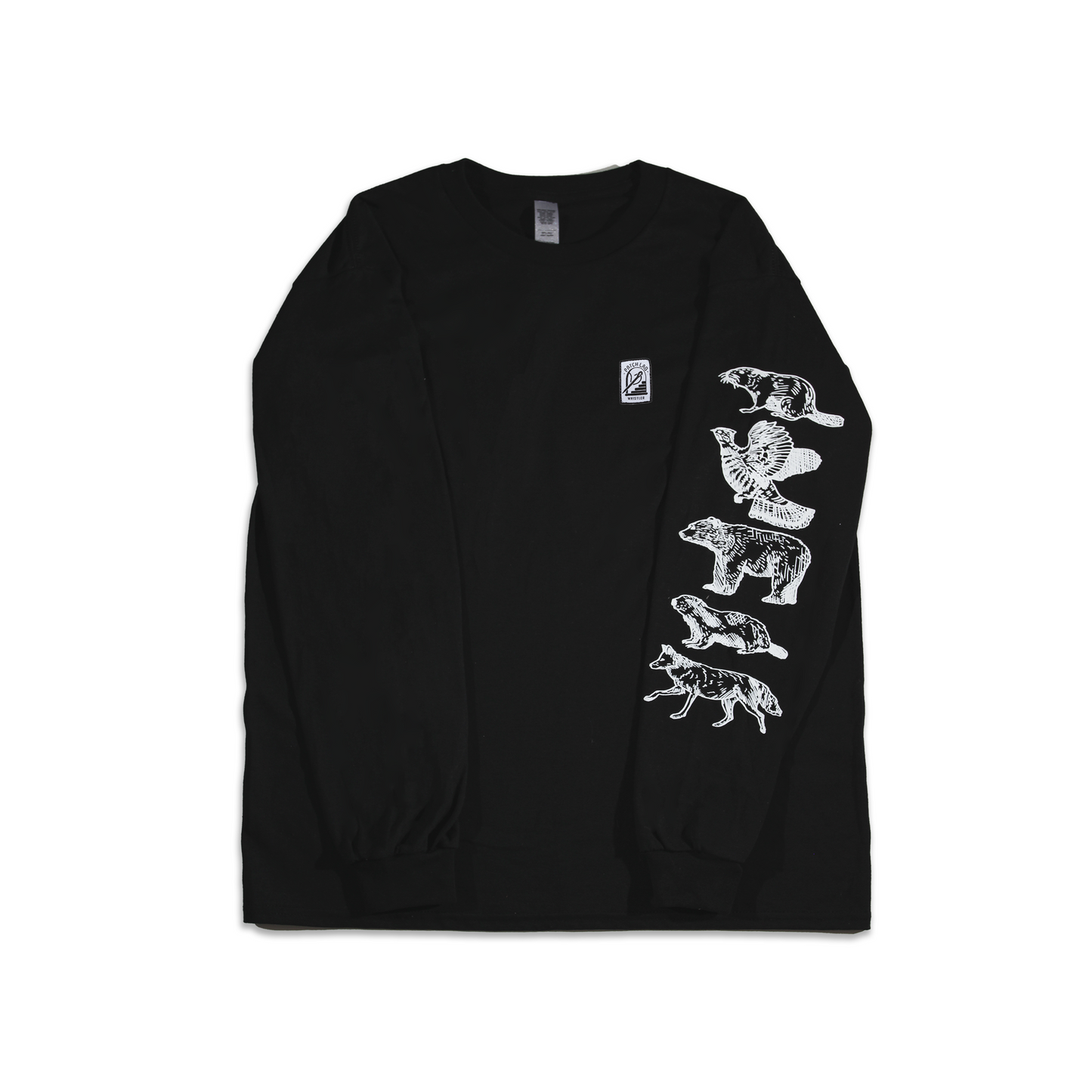 B.C Animals | Long Sleeve Cotton T-Shirt with Wildlife Print Design Sleeve