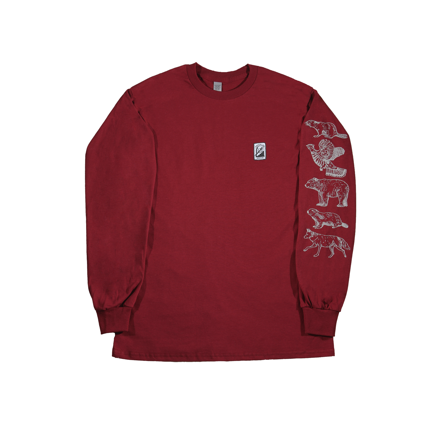 B.C Animals | Long Sleeve Cotton T-Shirt with Wildlife Print Design Sleeve