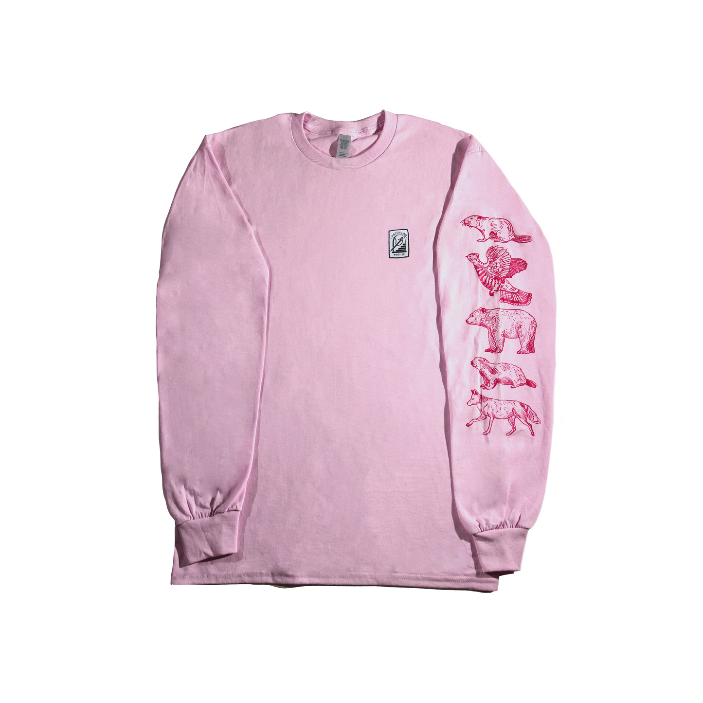 B.C Animals | Long Sleeve Cotton T-Shirt with Wildlife Print Design Sleeve