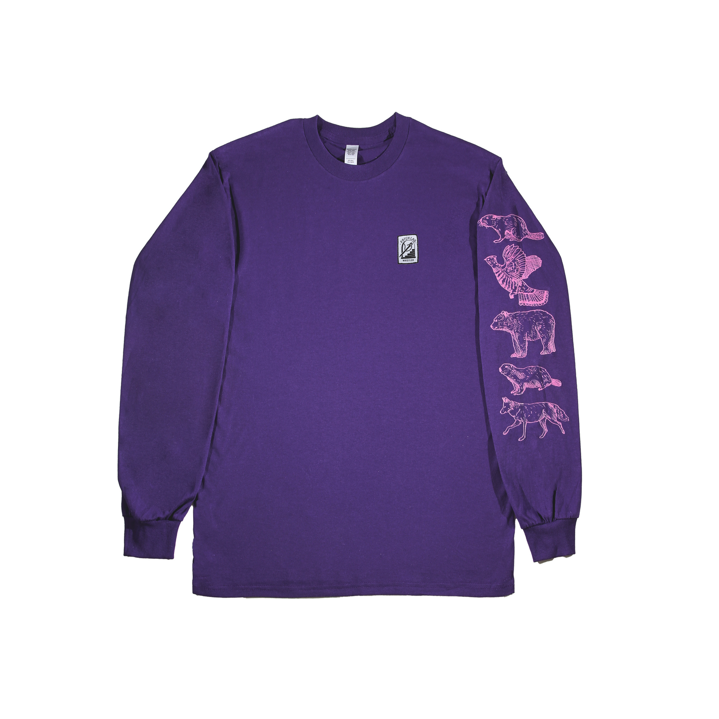B.C Animals | Long Sleeve Cotton T-Shirt with Wildlife Print Design Sleeve