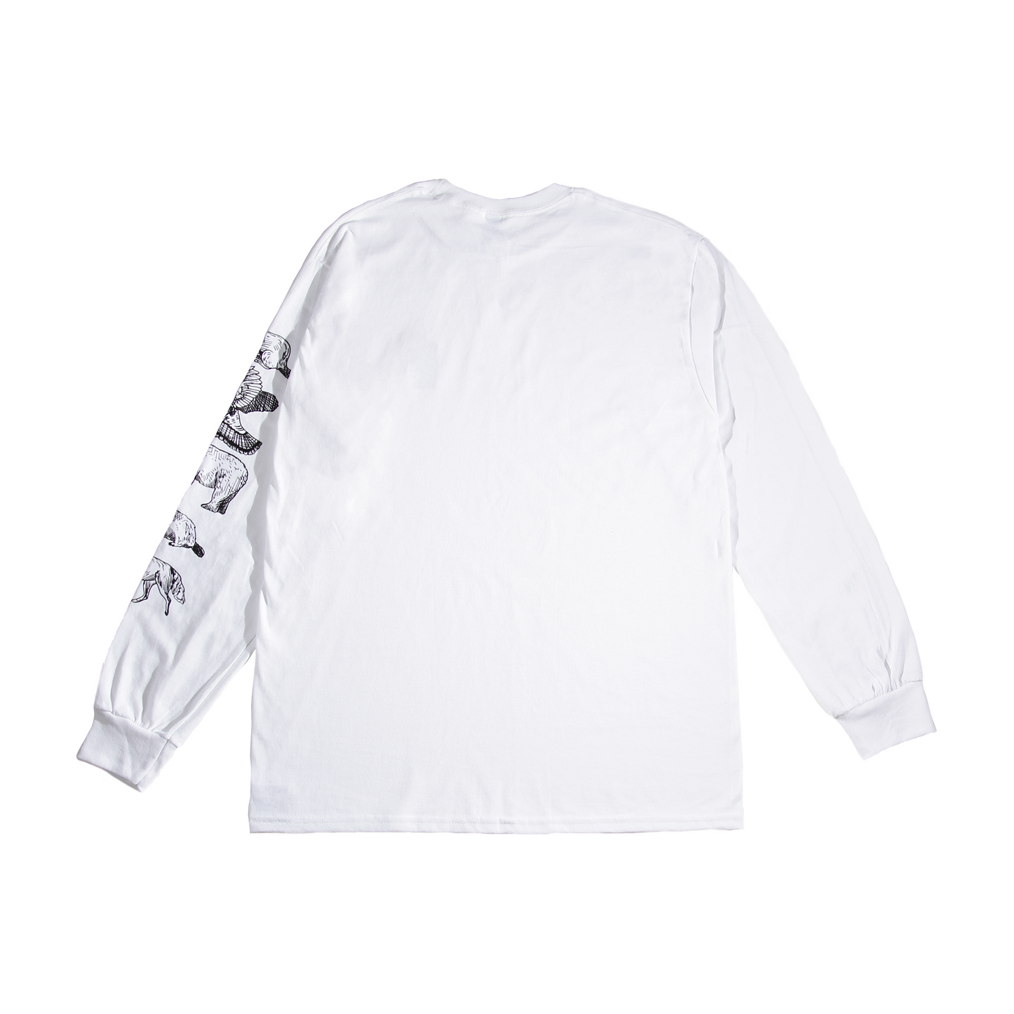 B.C Animals | Long Sleeve Cotton T-Shirt with Wildlife Print Design Sleeve
