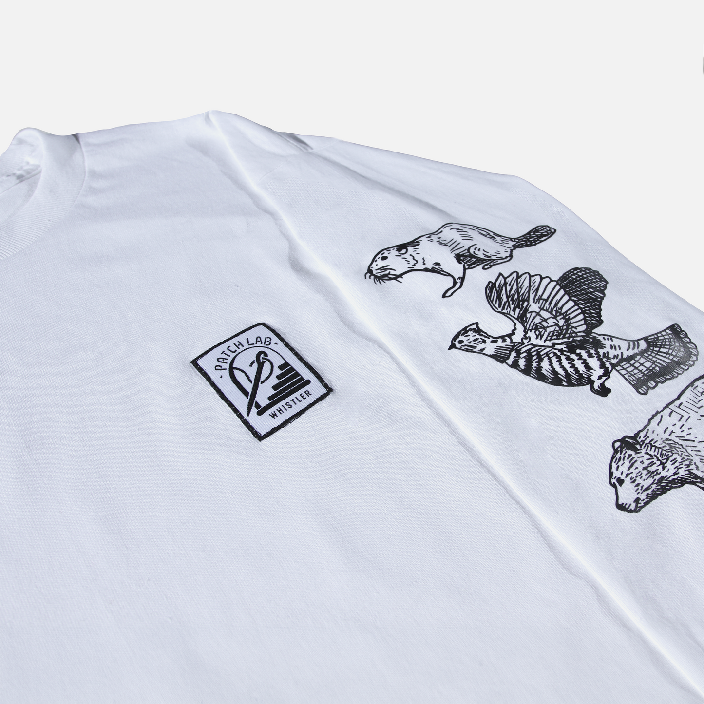 B.C Animals | Long Sleeve Cotton T-Shirt with Wildlife Print Design Sleeve