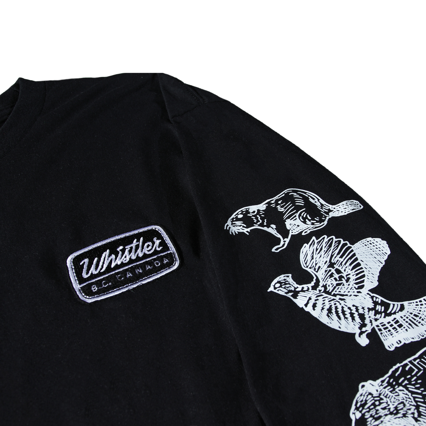 B.C Animals | Long Sleeve Cotton T-Shirt with Wildlife Print Design Sleeve