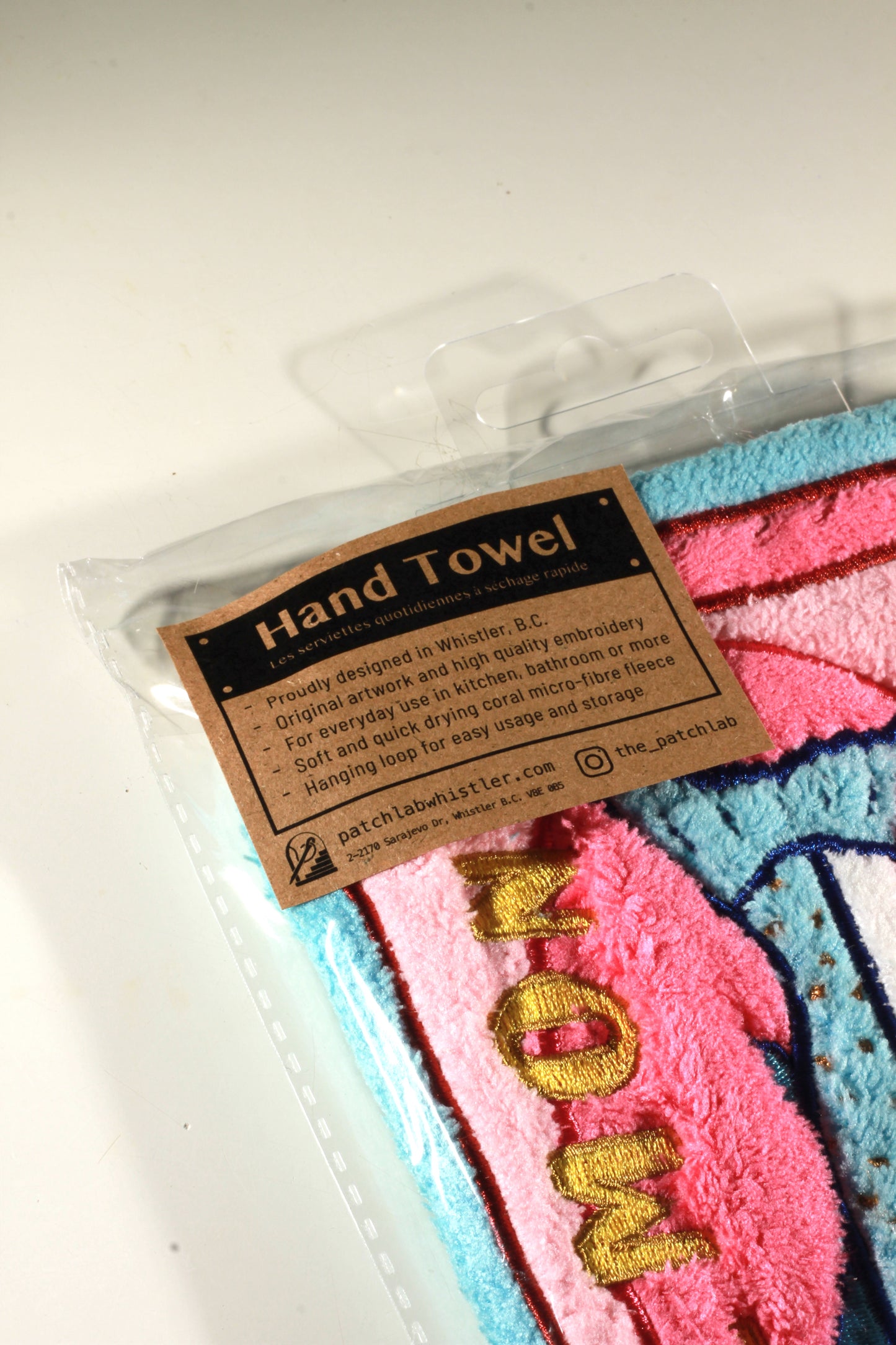 Whistler Hand Towel | BC Salmon & Ski Winter | Fast Drying Soft