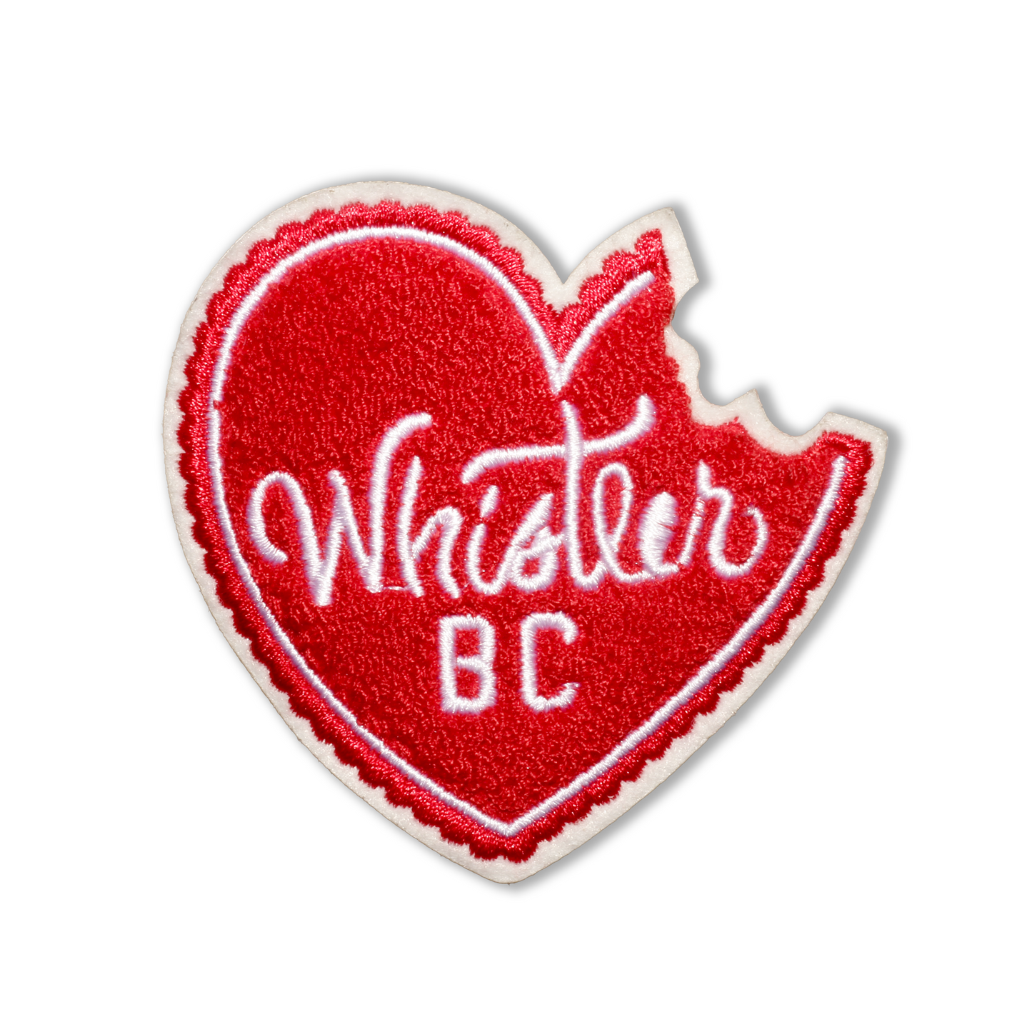 Heart Cookie Locally designed original Whistler Embroidered Chenille Patch with Adhesive Backing